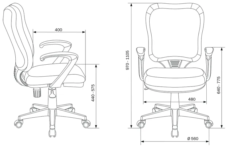Кресло Бюрократ Ch-540AXSN черный 26-28 крестов. пластик
