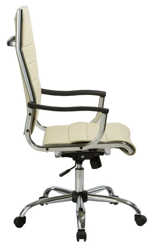 Кресло руководителя Бюрократ Ch-994 слоновая кость искусственная кожа крестовина металл хром