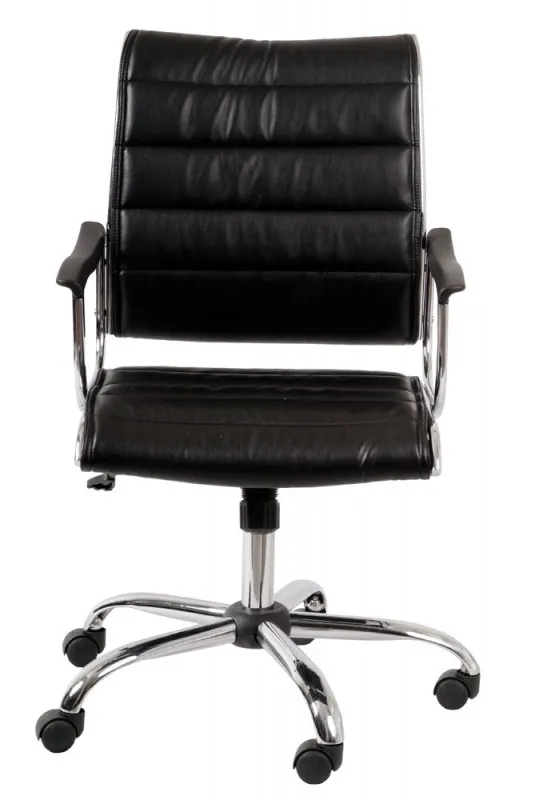 Кресло руководителя Бюрократ CH-994AXSN низкая спинка черный искусственная кожа крестовина хром