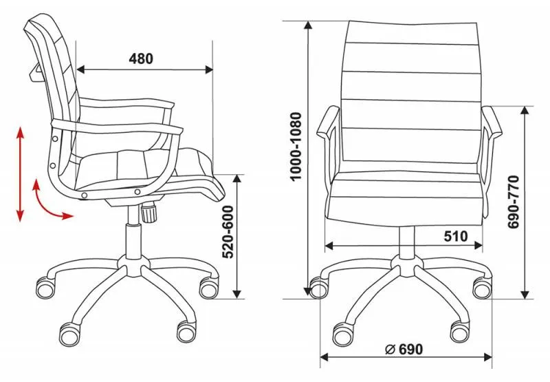 Кресло руководителя Бюрократ CH-994AXSN низкая спинка черный искусственная кожа крестовина хром