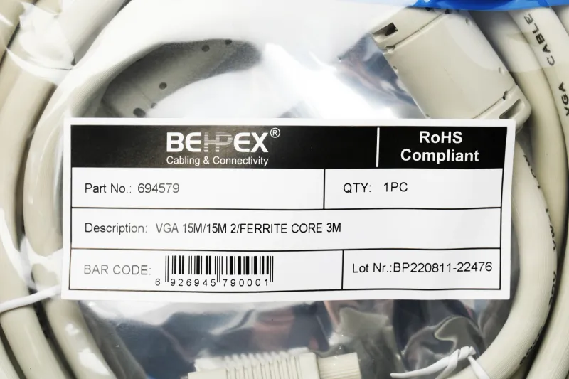 Кабель VGA (m) VGA (m) 3м феррит.кольца