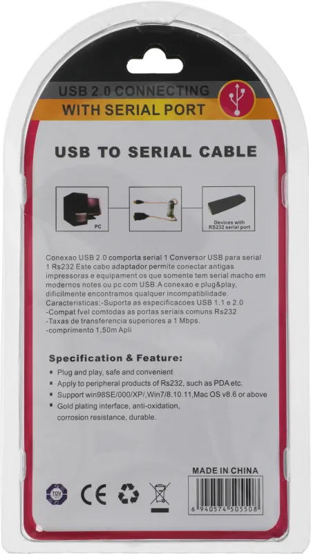 Кабель USB A(m) COM 9pin (m) 1.2м