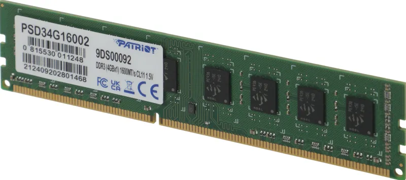 Память DDR3 4Gb 1600MHz Patriot PSD34G16002 RTL PC3-12800 CL11 DIMM 240-pin 1.5В dual rank Ret
