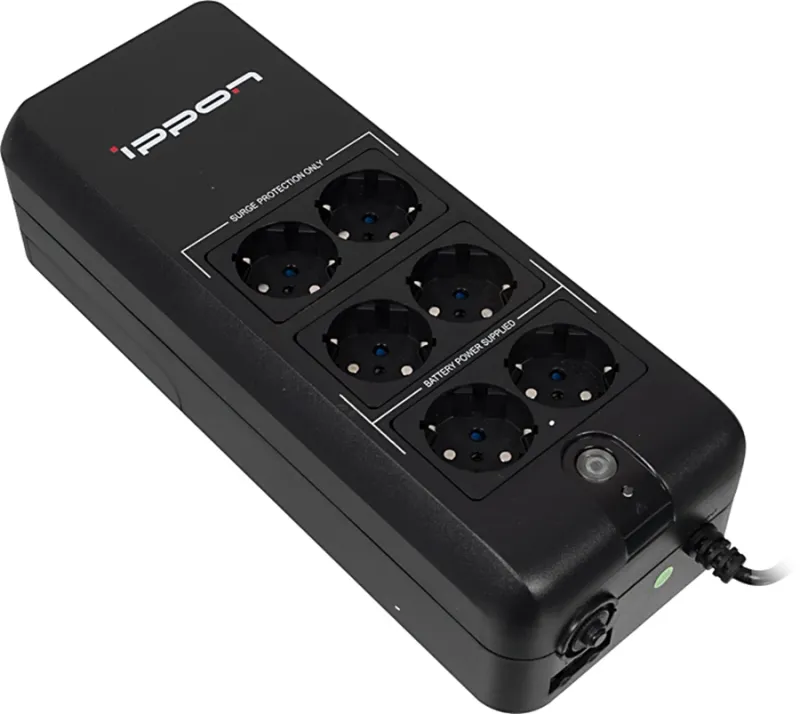 Источник бесперебойного питания Ippon Back Verso 400 200Вт 400ВА черный