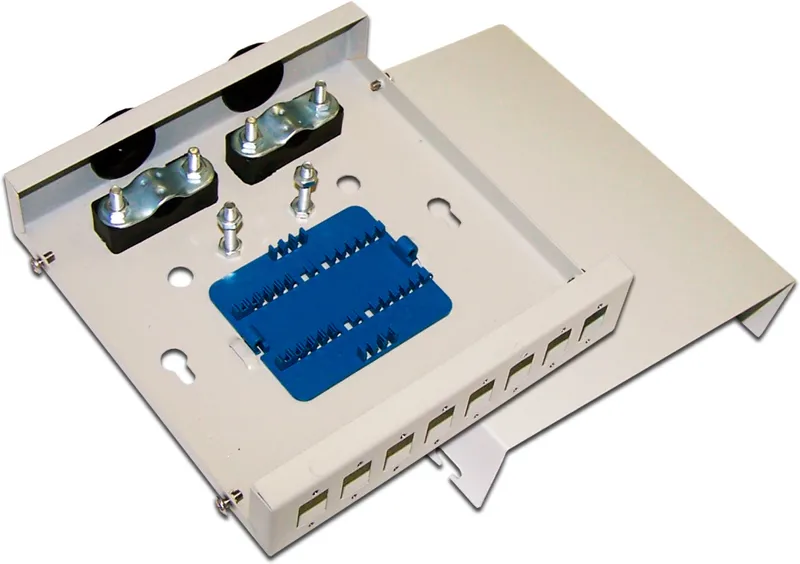 Кросс оптический LANMASTER настенный, металлический, на 8 SC адаптеров