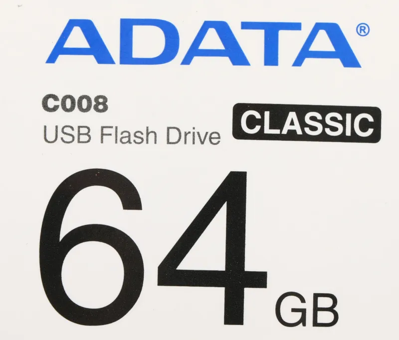 Флеш Диск A-Data 64GB Classic C008 AC008-64G-RKD USB2.0 красный/черный