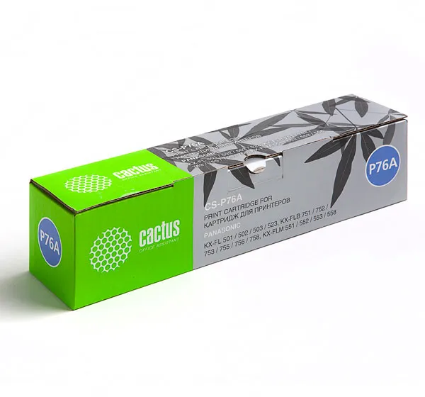 Картридж для факса Cactus CS-P76A черный (2000стр.) для Panasonic KX-FLM553RU/FLB758RU/FLB753RU/FL503RU/FL523RU