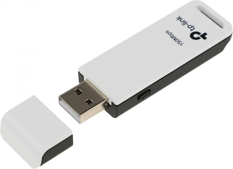 Сетевой адаптер TP-Link TL-WN727N, N150 Wi-Fi USB адаптер, до 150 Мбит/с на 2,4 ГГц, USB 2.0, кнопка WPS