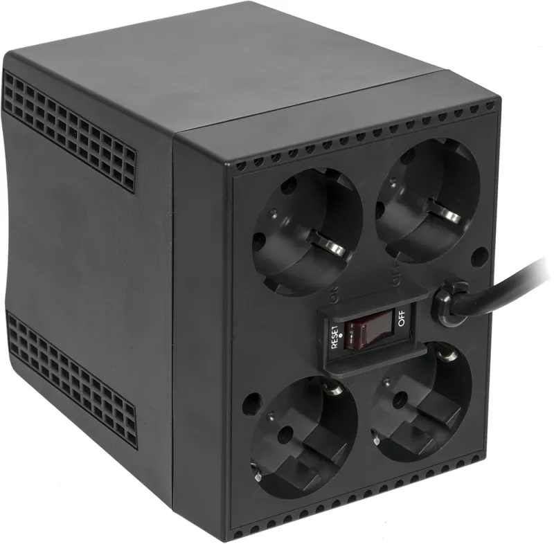 Стабилизатор напряжения Powercom TCA-1200 600Вт 1200ВА черный