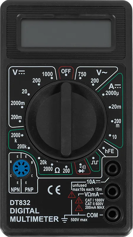 Мультиметр Ресанта DT 832 цифровой черный