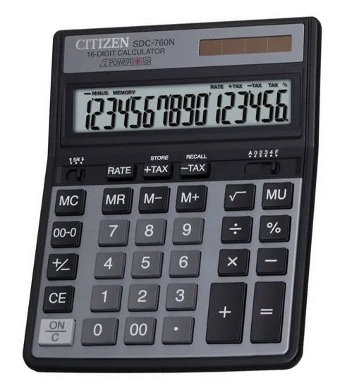 Калькулятор настольный Citizen SDC-760N черный 16-разр.