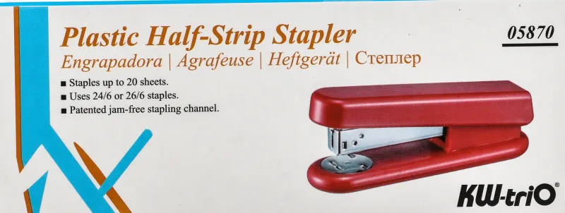 Степлер Kw-Trio 05870 24/6 (20листов) ассорти 50скоб металл/пластик закрытый/открытый
