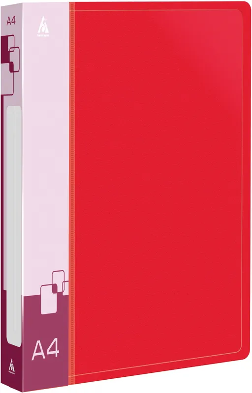 Папка на 2-х D-кольцах Бюрократ -0840/2DRED A4 пластик 0.8мм кор.40мм внутр. с вставкой красный