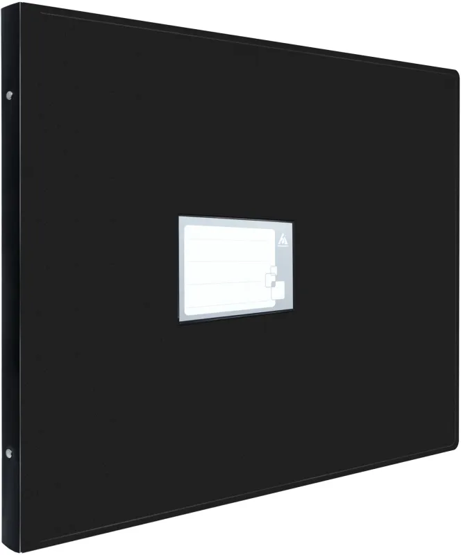 Папка на 4-х кольцах Бюрократ -0827GA3BLCK A3 гориз. пластик 0.8мм кор.27мм черный