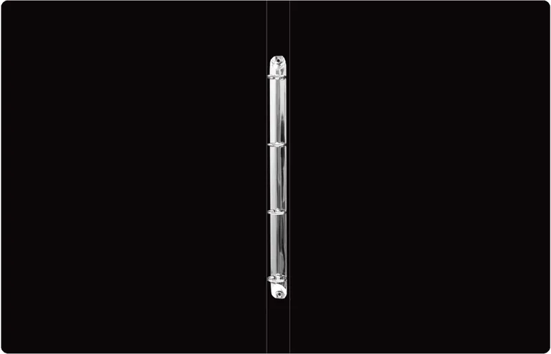 Папка на 4-х кольцах Бюрократ -0827VA3BLCK A3 верт. пластик 0.8мм кор.27мм черный