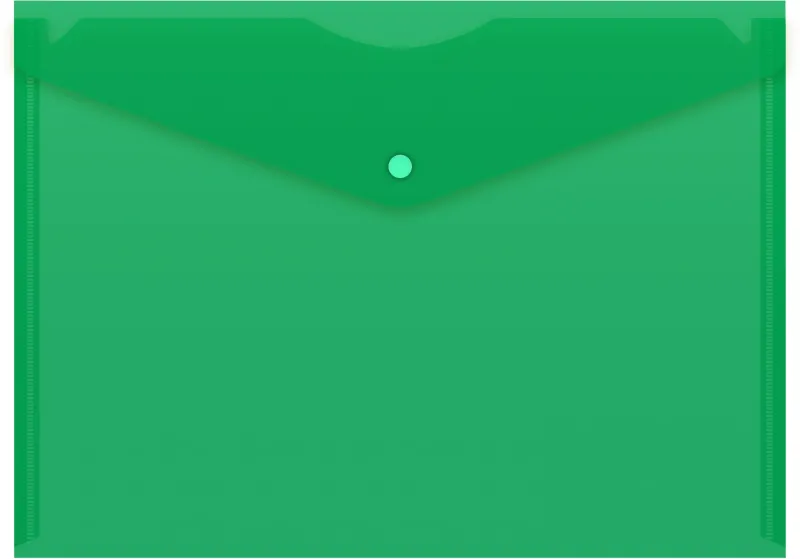 Конверт на кнопке Бюрократ -PK803AGRN A4 пластик 0.18мм зеленый