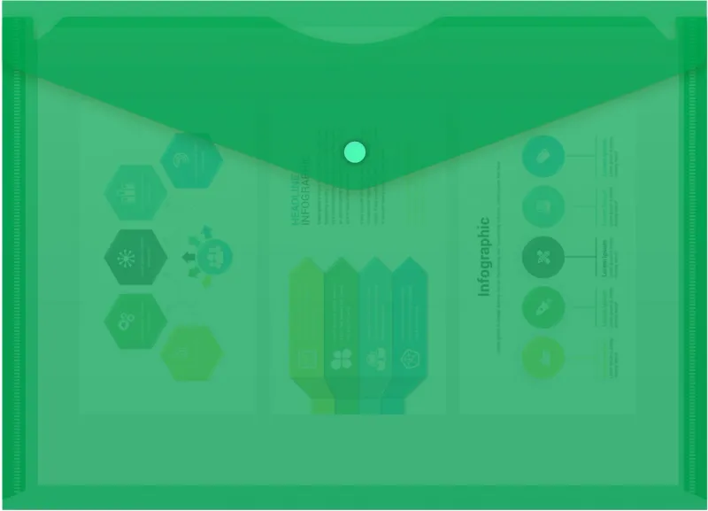 Конверт на кнопке Бюрократ -PK803AGRN A4 пластик 0.18мм зеленый