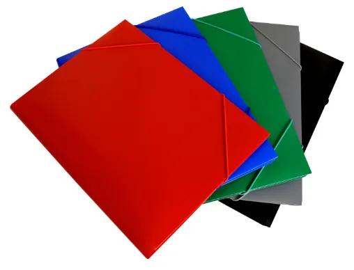 Папка на резинке Бюрократ -PR04BLU A4 пластик кор.15мм 0.4мм синий