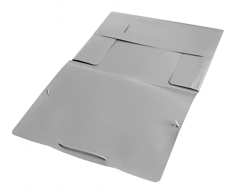 Папка на резинке Бюрократ -PR04GREY A4 пластик кор.15мм 0.4мм серый
