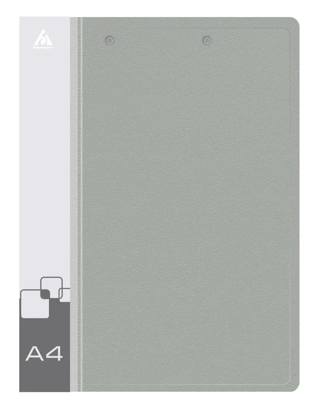 Папка метал.зажим/верх.приж Бюрократ -PZ07D+C A4 пластик 0.7мм торц.карм с бум. встав ассорти