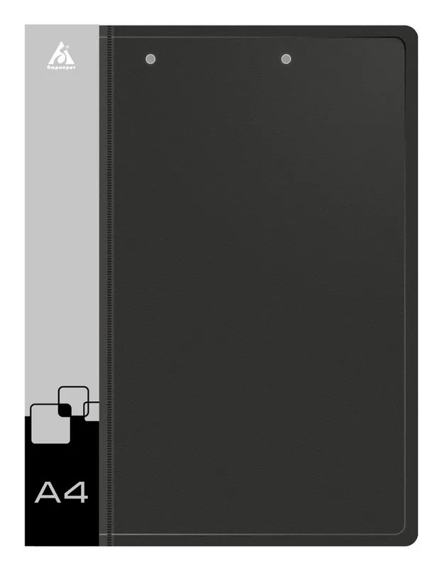 Папка метал.зажим/верх.приж Бюрократ -PZ07D+C A4 пластик 0.7мм торц.карм с бум. встав ассорти