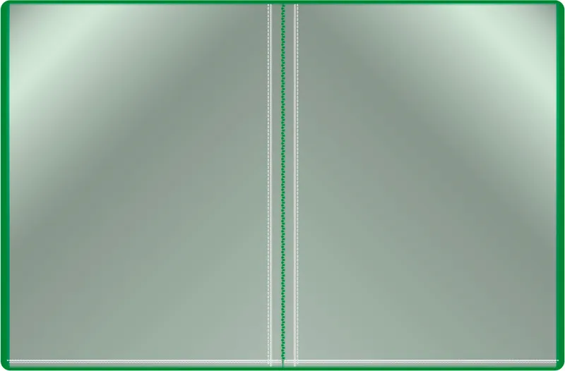 Папка с 20 прозр.вклад. Бюрократ -BPV20GRN A4 пластик 0.6мм торц.карм с бум. встав зеленый