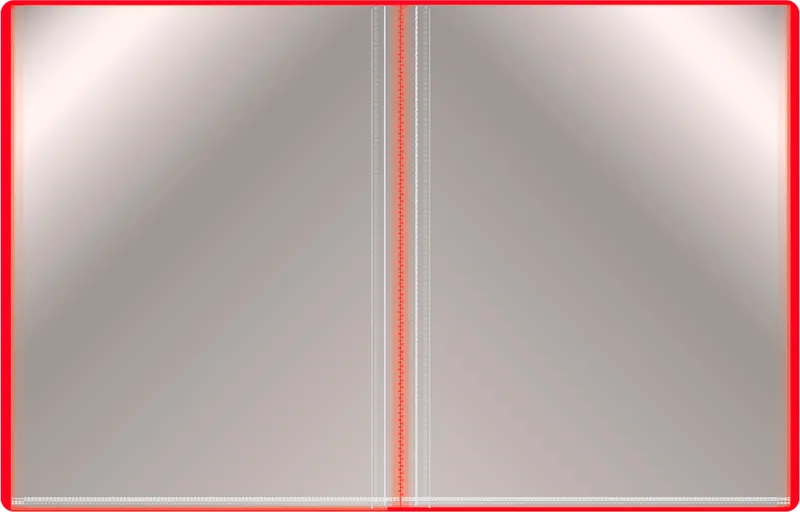 Папка с 30 прозр.вклад. Бюрократ -BPV30RED A4 пластик 0.65мм торц.карм с бум. встав красный