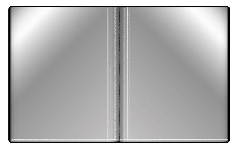 Папка с 60 прозр.вклад. Бюрократ -BPV60BLCK A4 пластик 0.7мм торц.карм с бум. встав черный