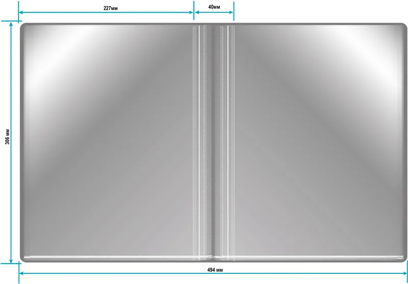 Папка с 60 прозр.вклад. Бюрократ -BPV60GREY A4 пластик 0.7мм торц.карм с бум. встав серый