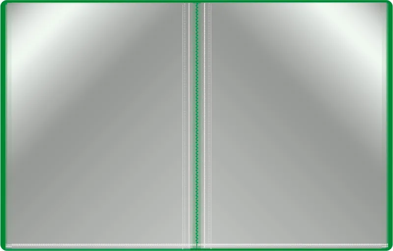 Папка с 80 прозр.вклад. Бюрократ -BPV80GRN A4 пластик 0.8мм торц.карм с бум. встав зеленый