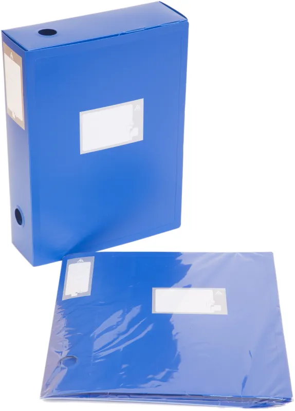 Короб архивный вырубная застежка Бюрократ -BA100/08BLUE пластик 0.8мм корешок 100мм 330х245мм синий