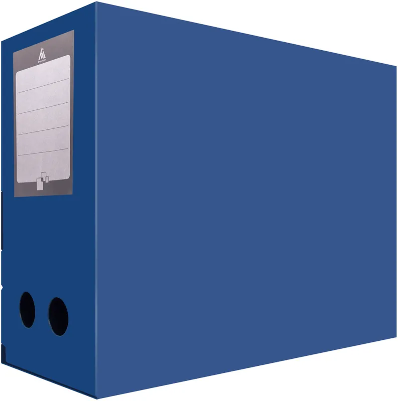 Короб архивный вырубная застежка Бюрократ -BA120BLUE пластик 1мм корешок 120мм 330х245мм синий
