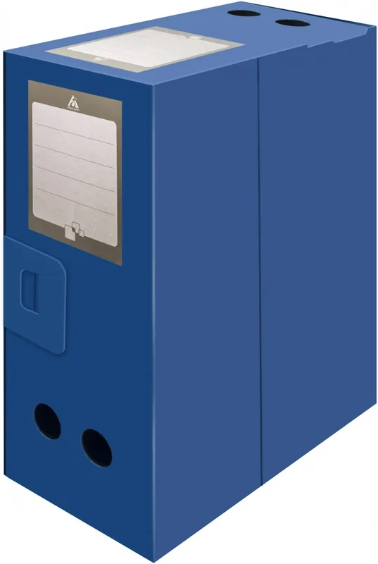 Короб архивный вырубная застежка Бюрократ -BA120BLUE пластик 1мм корешок 120мм 330х245мм синий