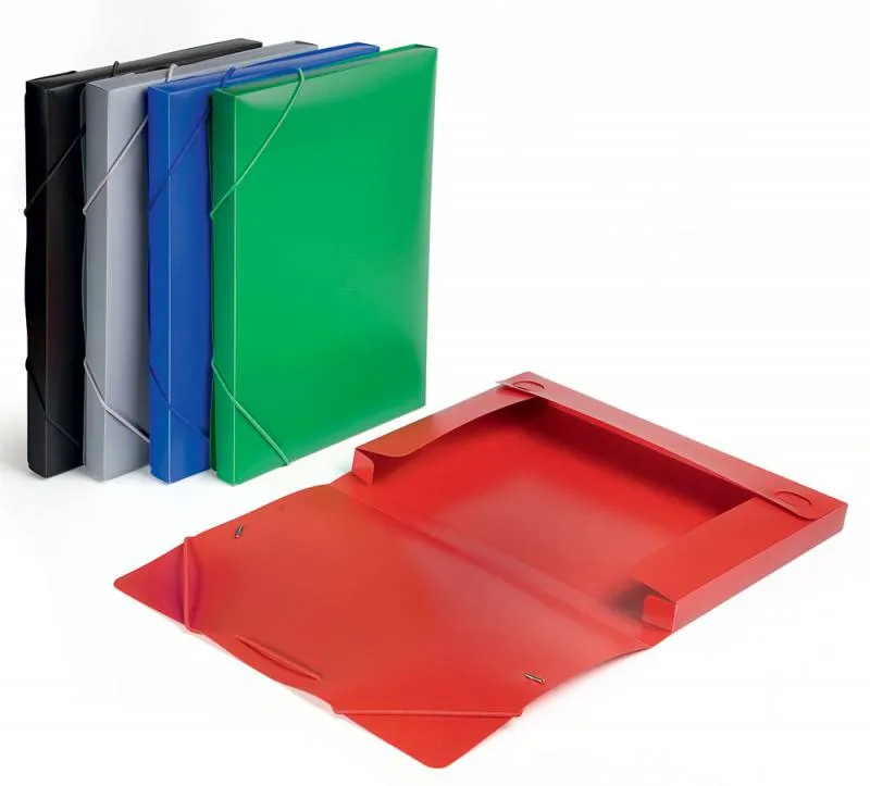 Папка-короб на резинке Бюрократ -BA25/05 пластик 0.5мм корешок 25мм A4 ассорти