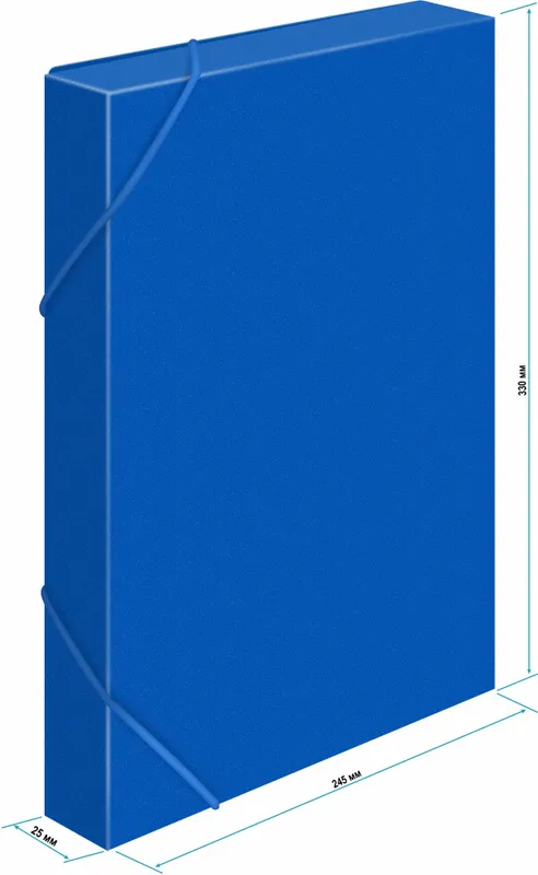 Папка-короб на резинке Бюрократ -BA25/05BLUE пластик 0.5мм корешок 25мм A4 синий