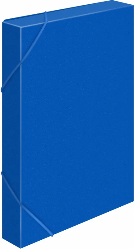 Папка-короб на резинке Бюрократ -BA25/05BLUE пластик 0.5мм корешок 25мм A4 синий