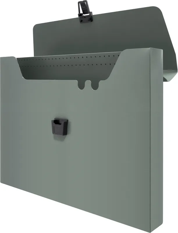 Портфель Бюрократ -BPP01GREY 1 отдел. A4 пластик 0.7мм серый