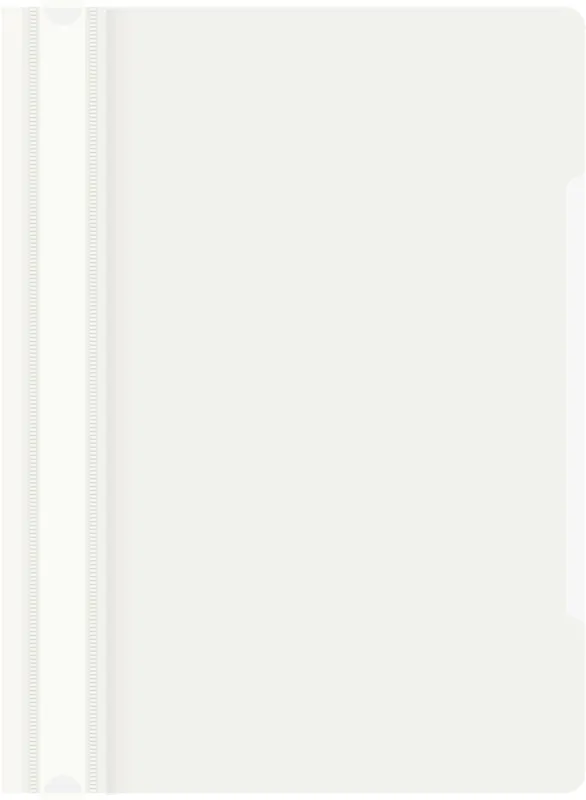 Папка-скоросшиватель Бюрократ -PS20WH A4 прозрач.верх.лист пластик белый 0.12/0.16