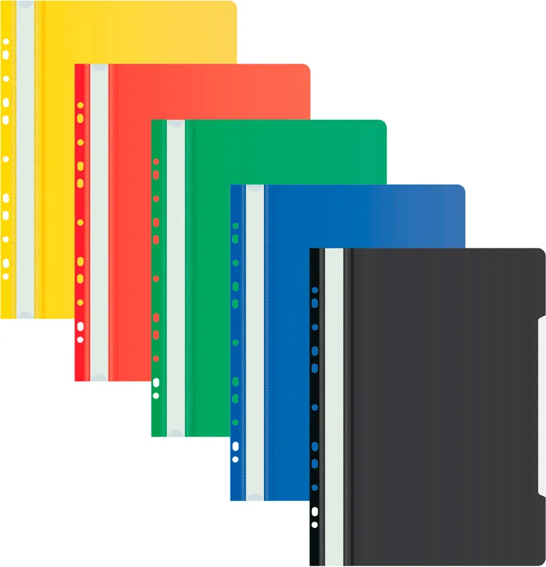 Папка-скоросшиватель Бюрократ -PS-P20/1 A4 прозрач.верх.лист боков.перф. пластик ассорти 0.12/0.16