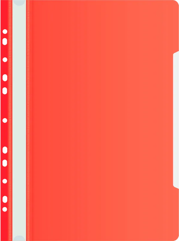 Папка-скоросшиватель Бюрократ -PS-P20RED A4 прозрач.верх.лист боков.перф. пластик красный 0.12/0.16