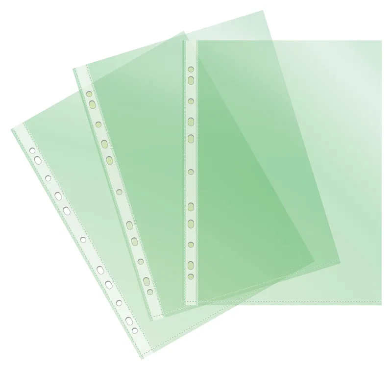 Папка-вкладыш Бюрократ Премиум -013GRN зеленый глянцевые А4+ 30мкм (упак.:50шт)