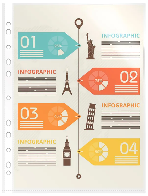 Папка-вкладыш Бюрократ СуперЛюкс -060GSLUX глянцевые А4+ 60мкм (упак.:100шт)