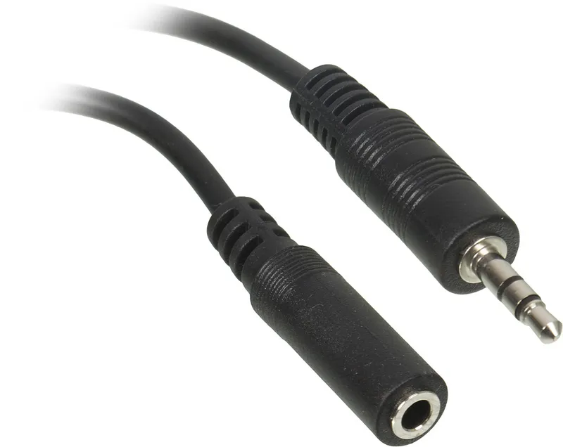 Кабель-удлинитель аудио Buro Jack 3.5 (m)/Jack 3.5 (f) 2м. черный (BAAC003-2)