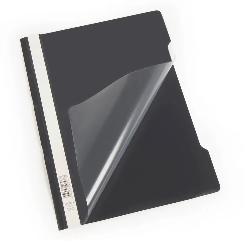 Папка-скоросшиватель Durable 2573-01 A4 прозрач.верх.лист ПВХ черный