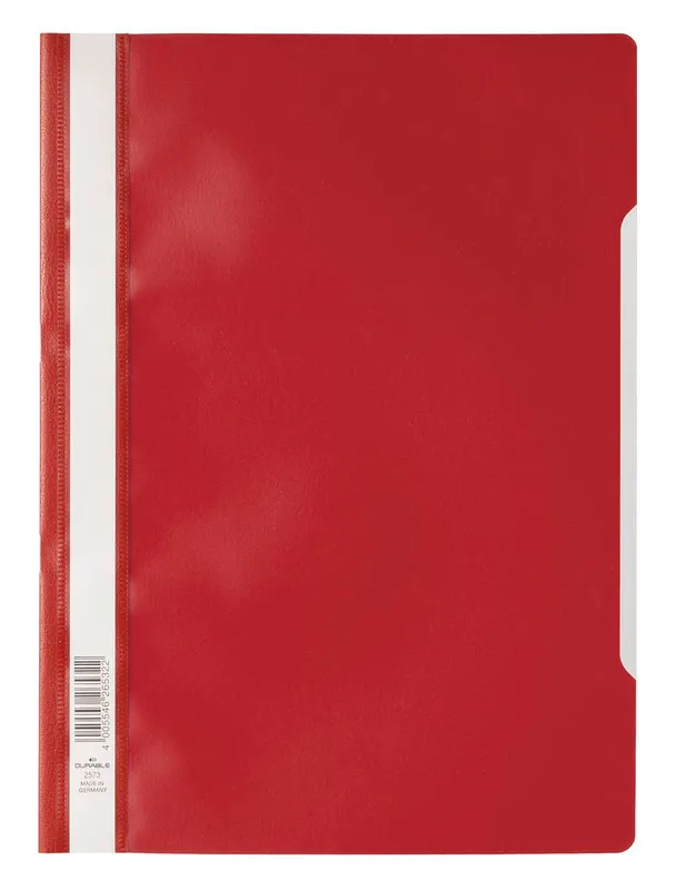 Папка-скоросшиватель Durable 2573-03 A4 прозрач.верх.лист ПВХ красный