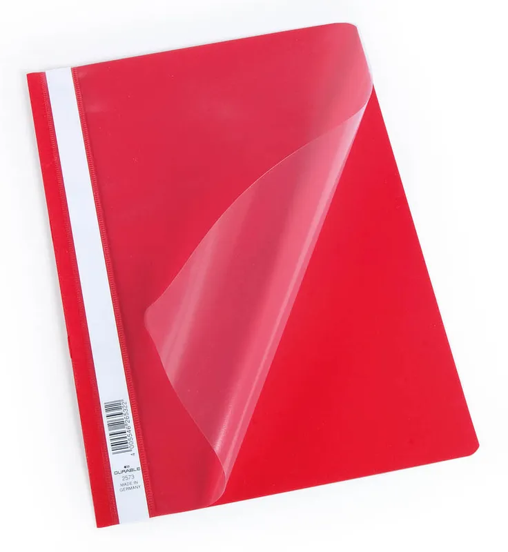 Папка-скоросшиватель Durable 2573-03 A4 прозрач.верх.лист ПВХ красный