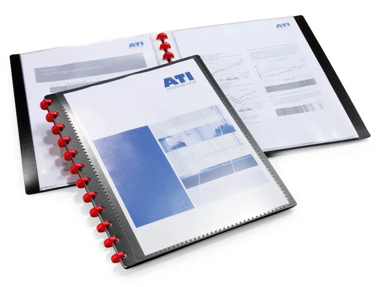 Папка с 20 прозр.вклад. Durable Duralook Easy Plus 2427-01 карм.на лиц.стор. черный вклад.съемн.