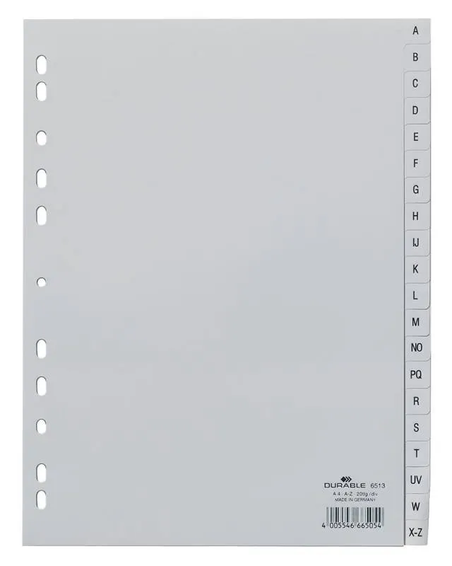 Разделитель индексный Durable 6513-10 A4 пластик A-Z