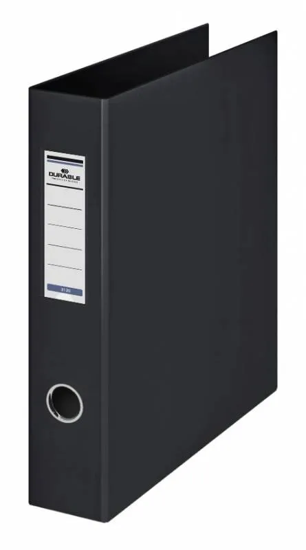 Папка на 4-х D-кольцах Durable 3160-01 A4 ПВХ кор.65мм торц.карм с бум. встав черный