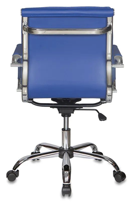 Кресло руководителя Бюрократ CH-993-Low синий эко.кожа низк.спин. крестов. металл хром